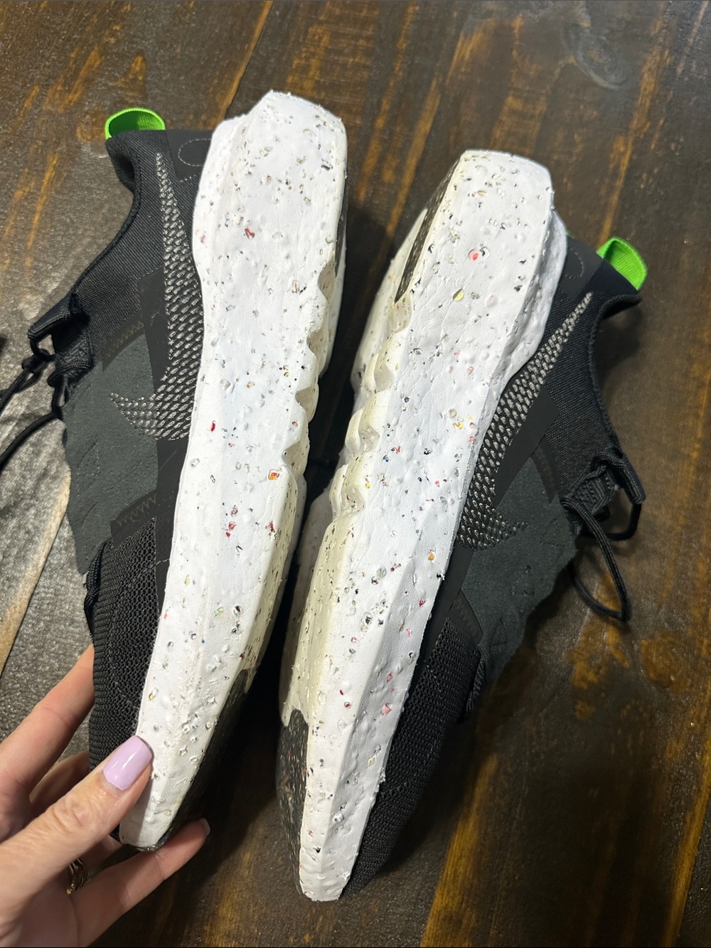 Black Nike Athletic Sneakers with White Speckled Sole - Picture 7 of 9